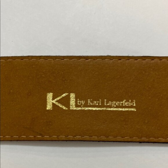 Karl Lagerfeld Suede belt Blue and Gold Statement Belt - Picture 11 of 14